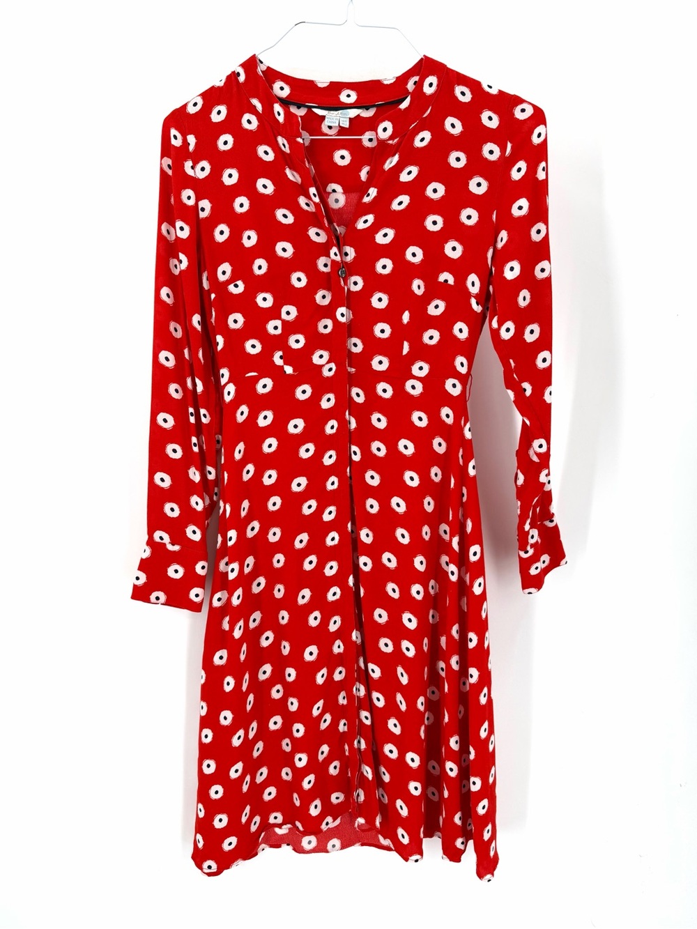 BODEN Jessica Long Sleeve Button Down Ref Polkadot Above Knee Flowy Dress - Picture 3 of 9